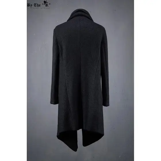2018 new men's fashion trend irregular long coat woolen personality loose plus size stage hiphop singer costumes | Мужская одежда