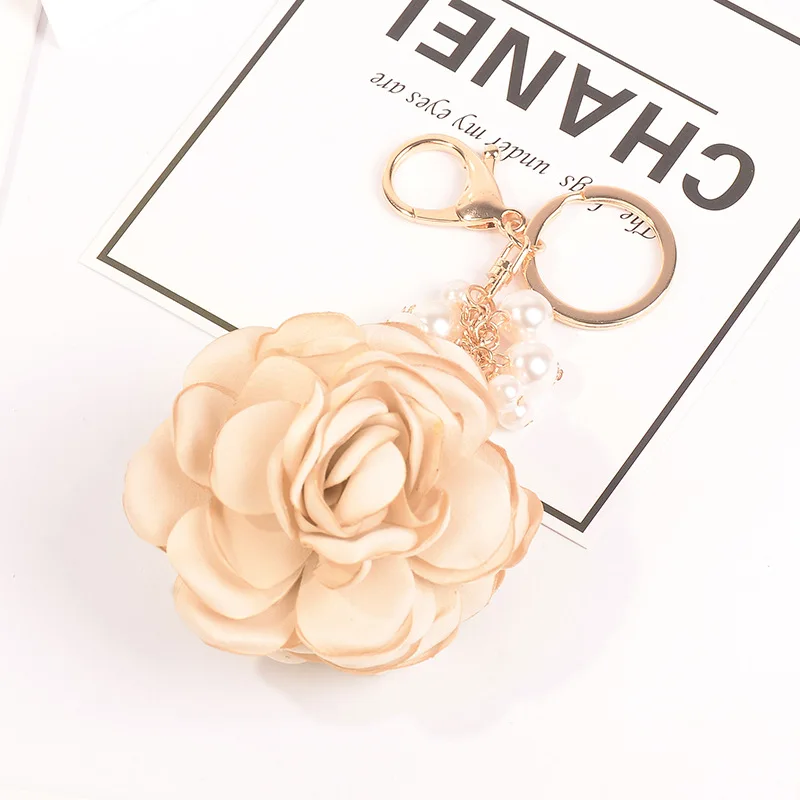 Цепочка для ключей с подвеской в виде цветка розы|rose flower keychain|flower keychainporte clef |