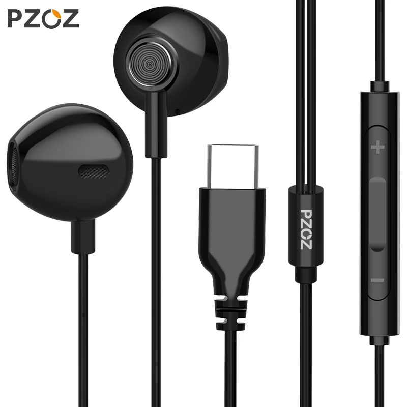 Наушники PZOZ с разъемом USB C проводные наушники вкладыши микрофоном разъём type c для