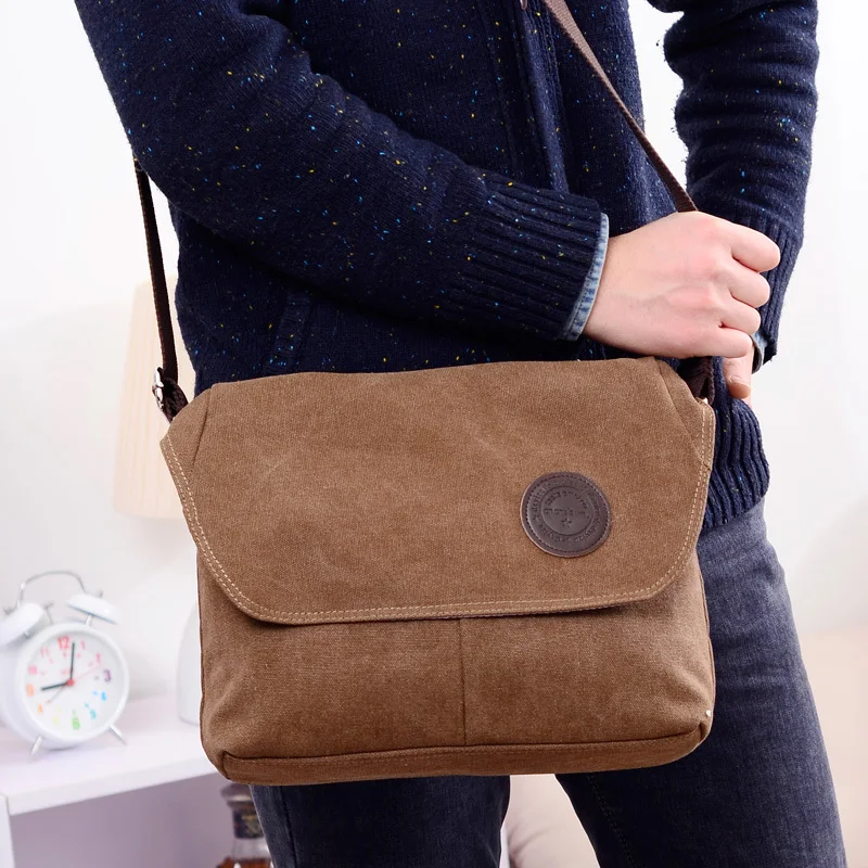 

Men's Travel Crossbody Bag Canvas Men Messenger Bags Vintage Top-Handle Handbags Packets Casual Multifunction Tote Shoulder Bags