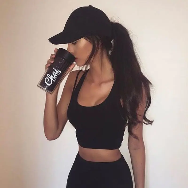 Женская хлопковая майка без рукавов Повседневная укороченная белая цвета хаки