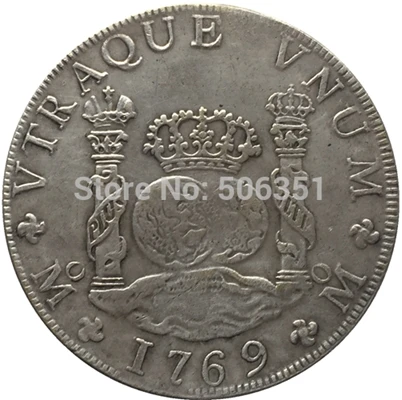 1769 1765-1771 5 монет Мексика MF 8 REALES Монета КОПИЯ - Цвет: 1769