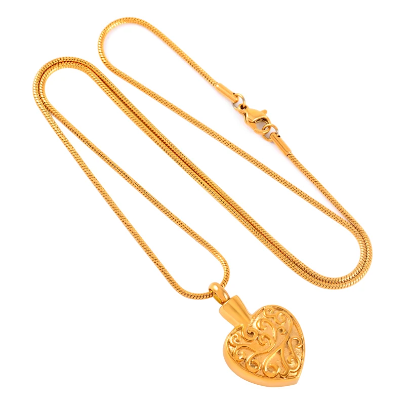 

IJD8055 сердечко кремация ювелирные изделия пепел из нержавеющей стали кулон ожерелье для мужчин и женщин