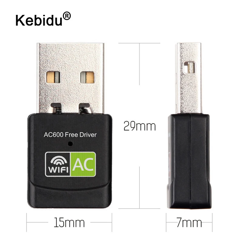 Kebidu 600 Мбит/с USB WiFi адаптер 2 4 ГГц Wi Fi 5 антенны Dual Band ретранслятор 802.11b/g/n/ac мини