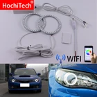 Wi-Fi, Беспроводной с несколькими цветами RGB Цвет светодиодный ангельские глаза гало кольца Дневной светильник DRL для Subaru, автомобильные аксессуары, брелок для автомобиля Subaru WRX ИППП 2007 2008 2009 2010 2011