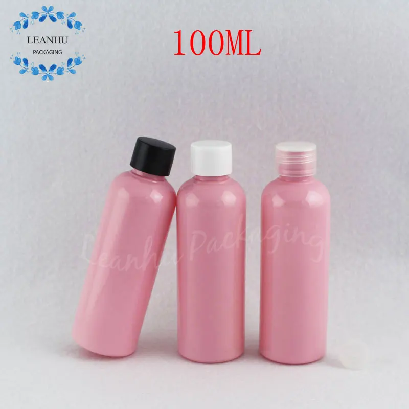 

100 мл розовая пластиковая бутылка с винтовой крышкой, 100CC пустой косметический контейнер, лосьон/тонер упаковочная бутылка (50 шт./лот)