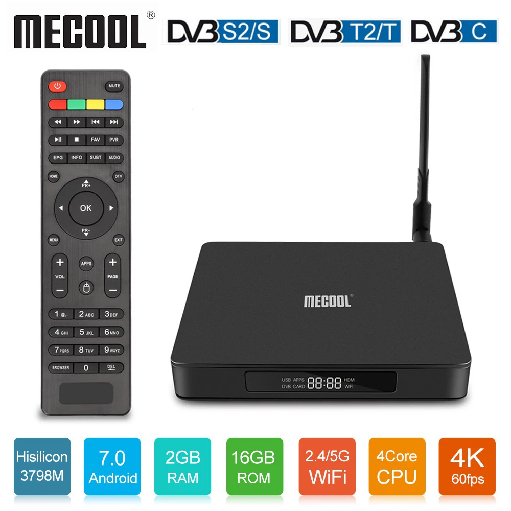 Домашний медиаплеер Mecool K6, Android 7,0, Smart tv Box, 2 Гб ОЗУ, 16 Гб ПЗУ, 2,4 ГБ и 5 ГГц, двойная WiFi приставка, 4K HD, Bluetooth 4,1 плеер