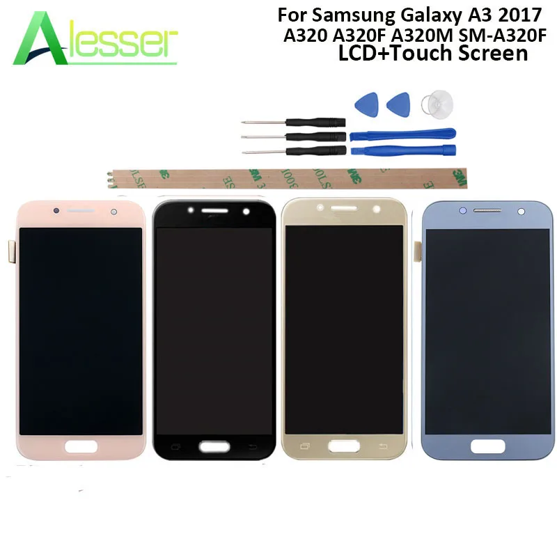 Alesser 4 7 &quotдля samsung Galaxy A3 2017 ЖК дисплей A320 A320F A320M SM сенсорный экран дигитайзер