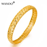 wando 1pcs luxury ethiopian bangles for women gold color dubai bangle ethnic jewelry wedding bracelets gifts b27