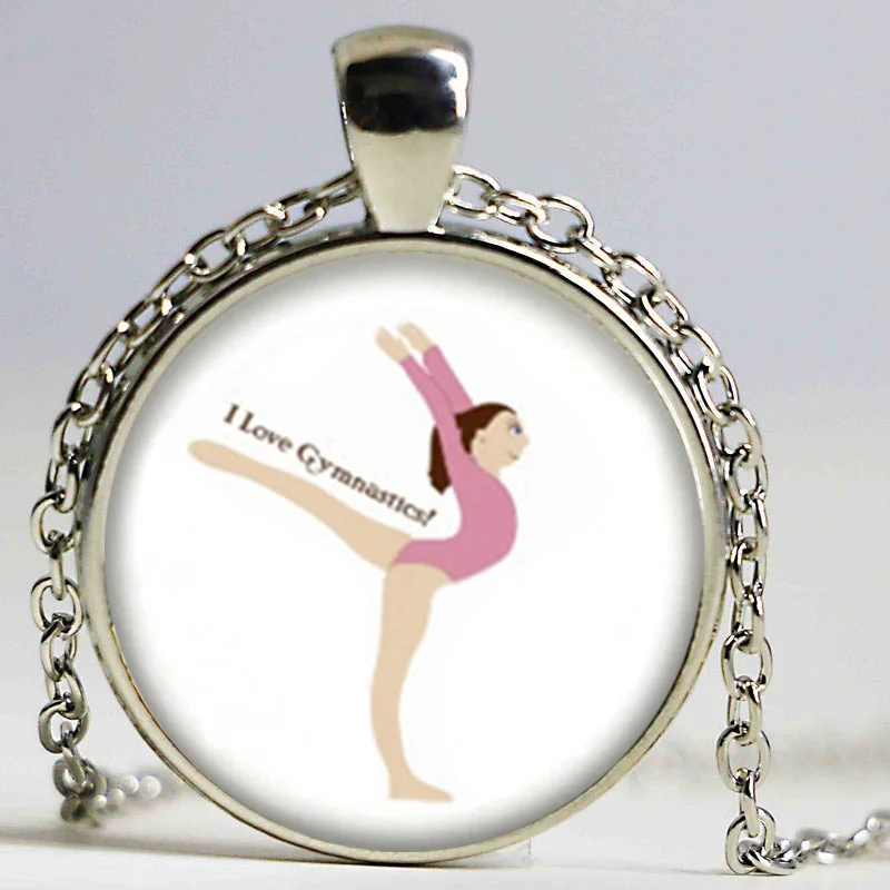 Новые Круглые Подвески I Love ожерелье с гимнастикой Sports Jewelry модный аксессуар
