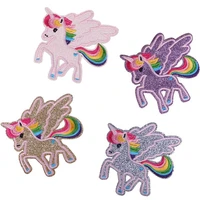 1pcs new rainbow horse animal patch heart 70s retro kawaii rockabilly punk hippie horse embroidery iron on applique badge
