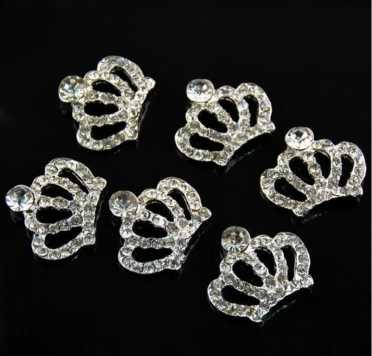 Корона со стразами кнопка с плоской задней стороной для свадьбы/вечерние/платье женские аксессуары волос