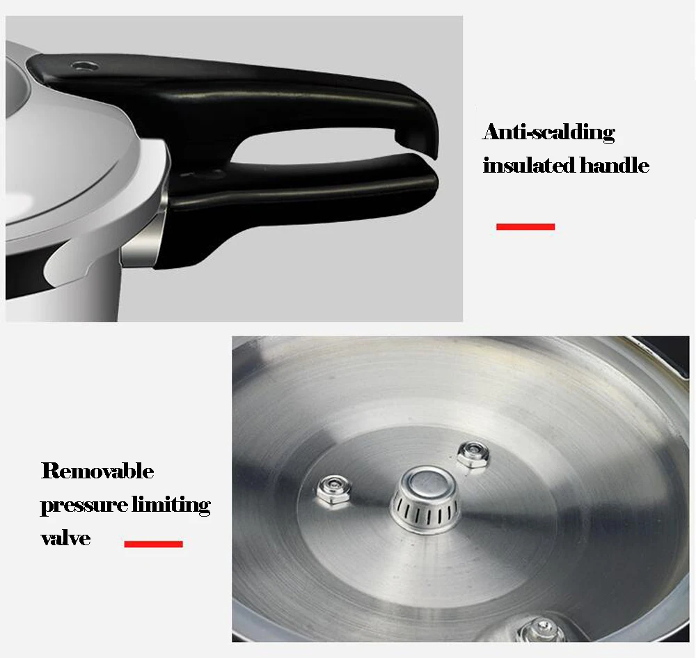 Pressure cooker explosion-proof Stainless steel soup pot kitchen cookware cooking gas induction household commercial saucepan
