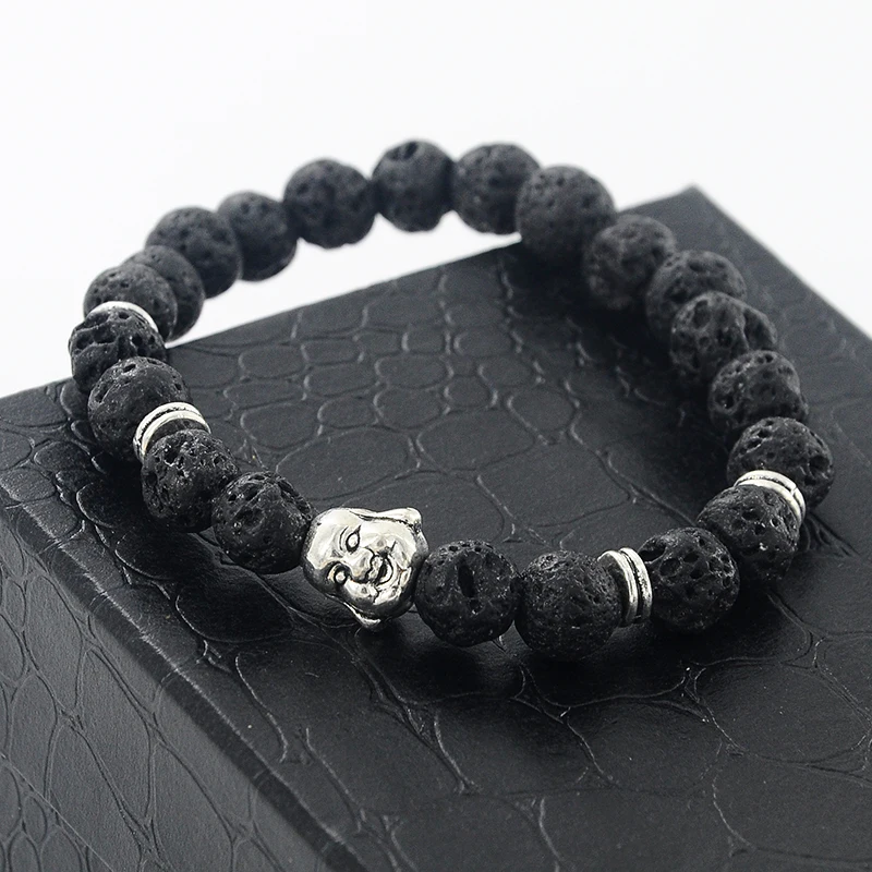 Высокое качество ручной работы мужские бусы браслеты с одним натуральным камнем