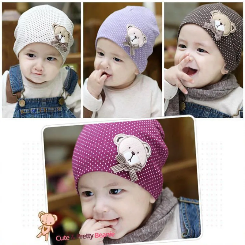

The new hot spring and autumn baby boys and girls Little Bear Hooded knit children cute hat 2mz20