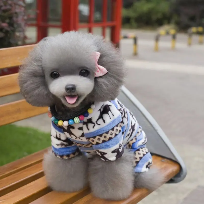 Одежда для собак zachte Warme Hond Puppy зимняя одежда Kleding Sneeuwvlok Herten Gedrukt комбинезон с