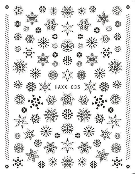 HAXX-35 BLACK Новейшая модель; haxx на снежную погоду с героями мультфильмов, рождествеская серия Дизайн 3d nail art письмо fashiontemplate наклейка MAGICO - Цвет: HAXX-35 BLACK