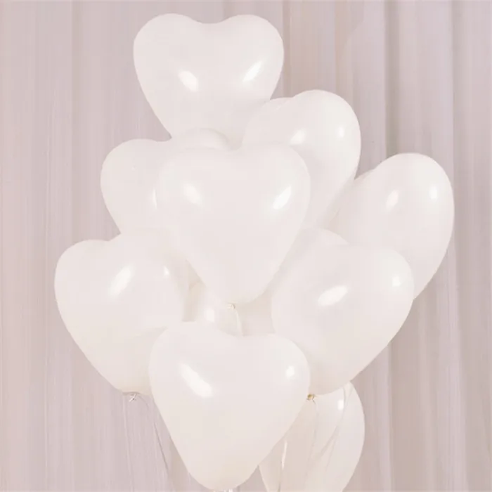 B1 White Heart 10pcs 10inch 2.2g Heart Balloons Latex Wedding Decor Birthday Party Decorations Kids Latex Balloon Air Balls Inflatable Boy Toys - Цвет: B1 White Heart