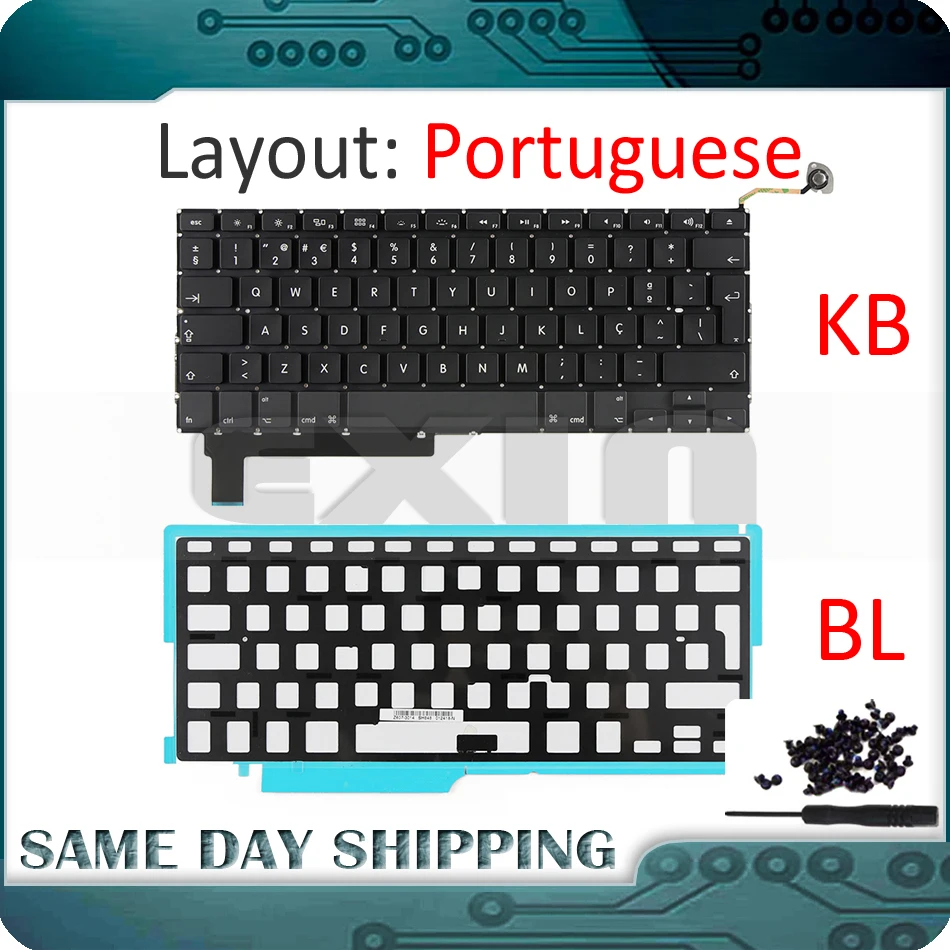 Новый ноутбук A1286 клавиатура с португальской раскладкой для Macbook Pro 15 ''A1286 Portugual