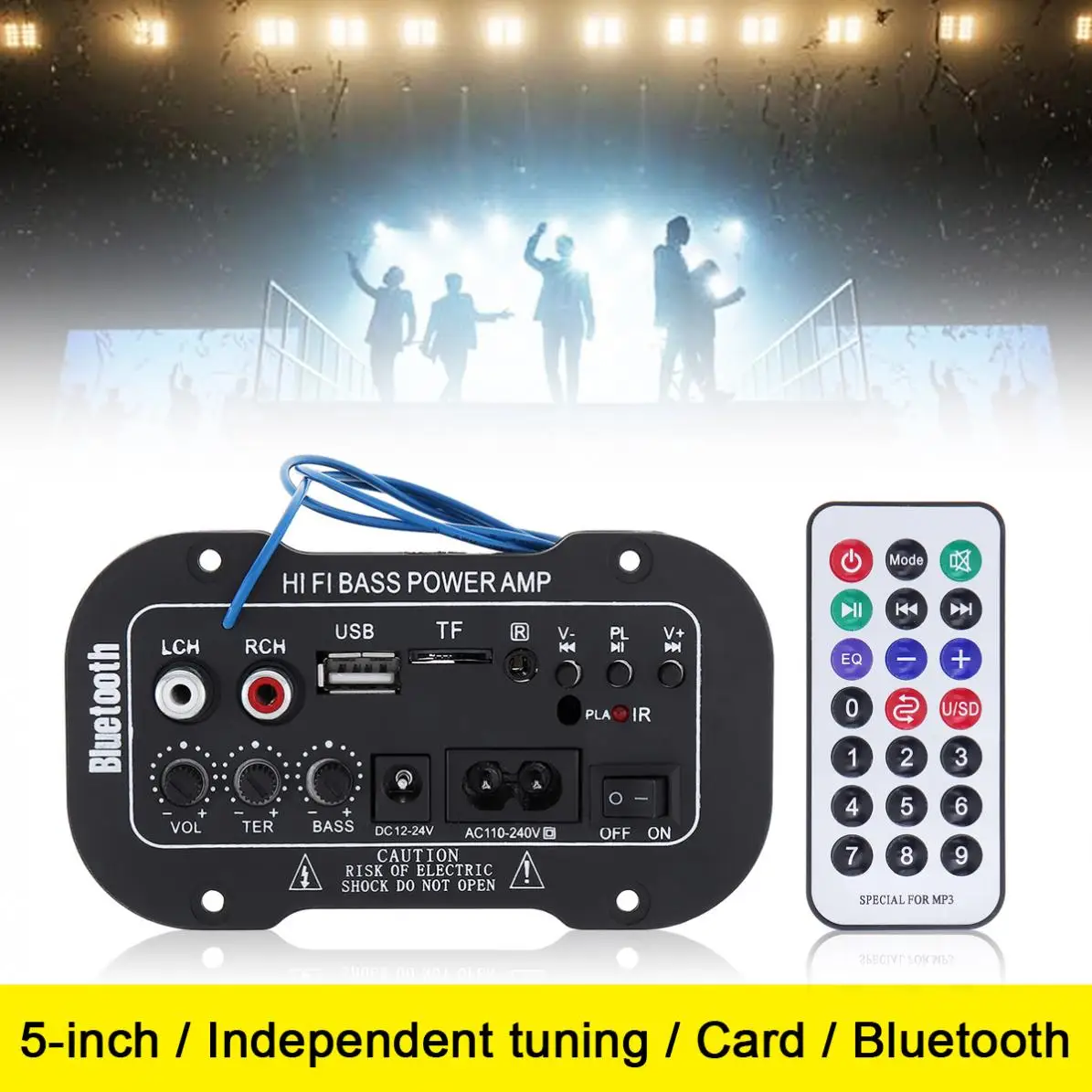 Автомобильный Hi Fi аудио усилитель мощности 5 дюймов 25 Вт Bluetooth FM радио плеер