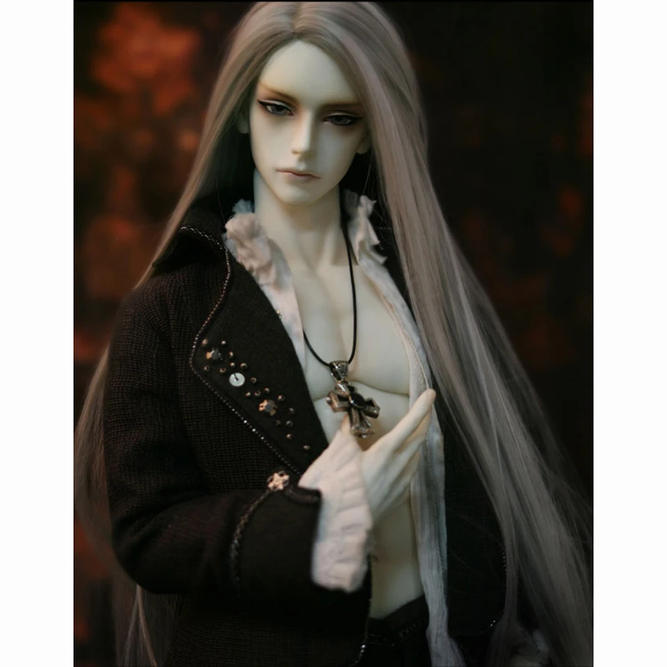 Allaosify синтетические волосы Длинные прямые BJD парик для кукол серебристо-серый