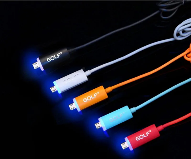 5 шт./лот Гольф 1 м из светодиодов Micro USB 2.0 кабель и синхронизации-зарядки зарядный