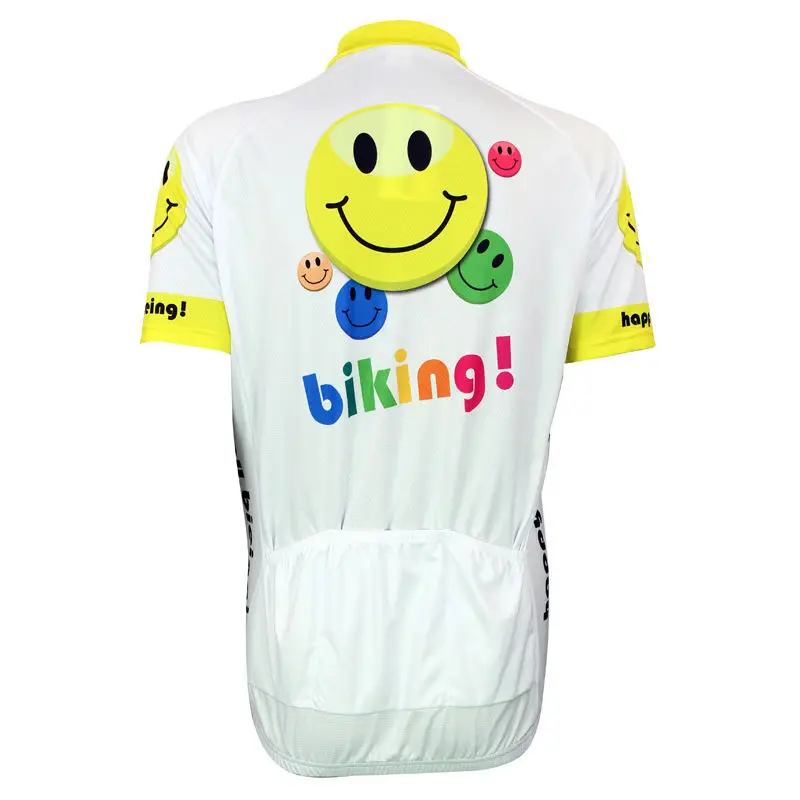 Alien спортивная одежда Happy Biking Smiley узор для мужчин короткий рукав велосипед Джерси