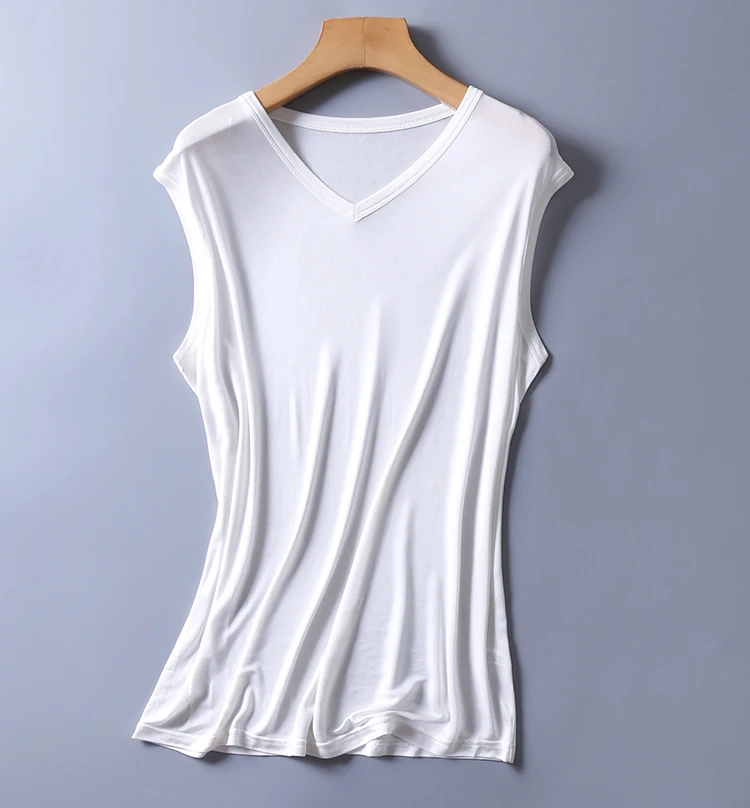 Лето 100% натуральный шелк без рукавов плюс размер майка мужская debardeur homme singlet tanktop