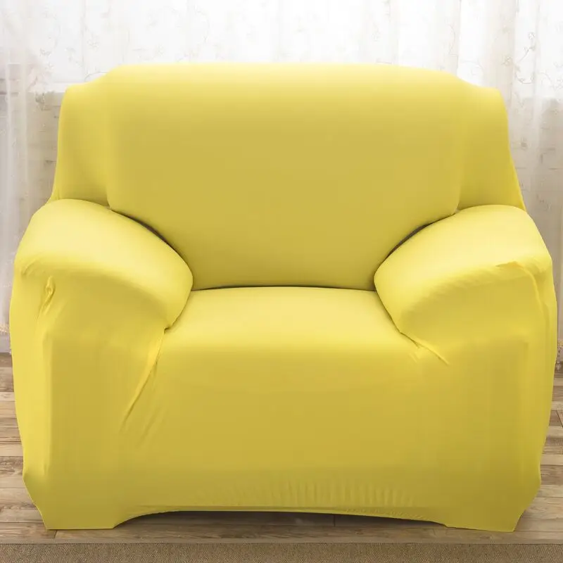Yellow one seat Эластичный чехол на диван Чехлы для диванов Дешевые Хлопок диванных чехлов для Гостиная покрывало на диван, кушетку Ipad Mini 1/2/3/4 местный 1 шт - Цвет: Yellow one seat