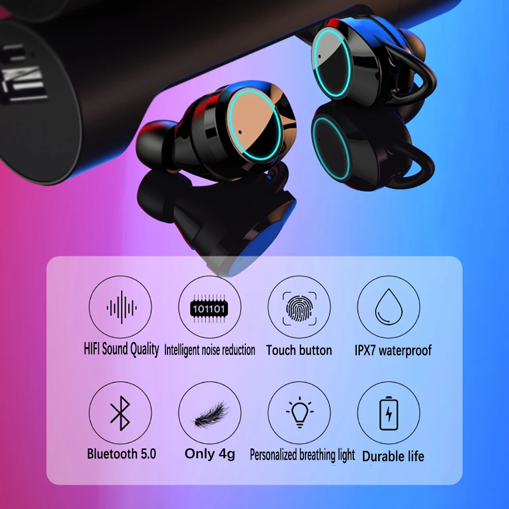 Беспроводные наушники UNIJULIFE Ture Mini TWS Bluetooth гарнитура IPX7 водонепроницаемый дисплей
