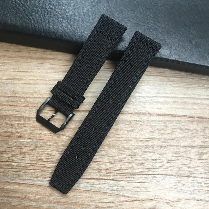 MERJUST 20mm 21mm 22mm Green Black Nylon Genuine Leather Watch Strap Watchbands For IWC PORTUGIESER CHRONOGRA Mark Bracelet Belt