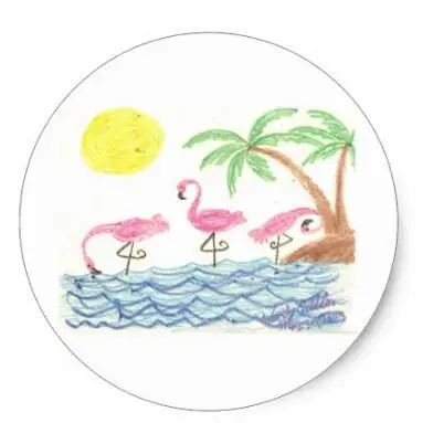 

1.5inch Wading Flamingos Classic Round Sticker