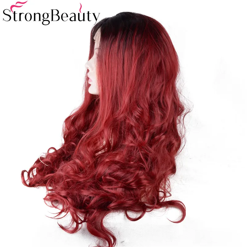 Strongbeauty/длинные волнистые красные женские Искусственные волосы синтетические на