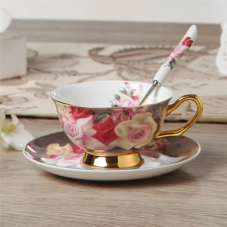 1Coffee Cup Европейский Винтажный кофейный сервиз из костяного фарфора, британский фарфоровый чайный сервиз, керамический чайник, сливочник, сахарница, чайный заварник, кофейная чашка, кружка - Цвет: 1Coffee Cup