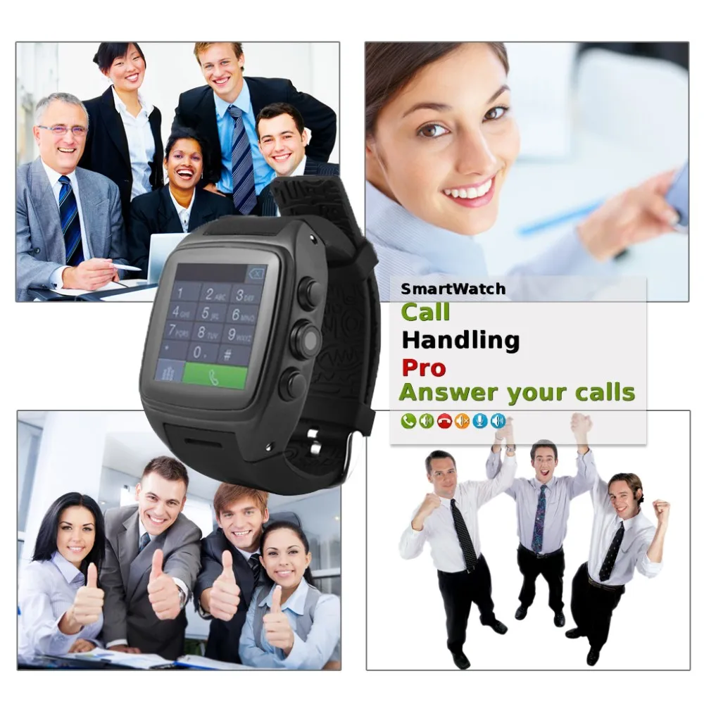 Wi-fi Водонепроницаемый Смарт-часы-Телефон Android 4.4 SmartWatch Камера 3 Г GPS Bluetooth Наручные