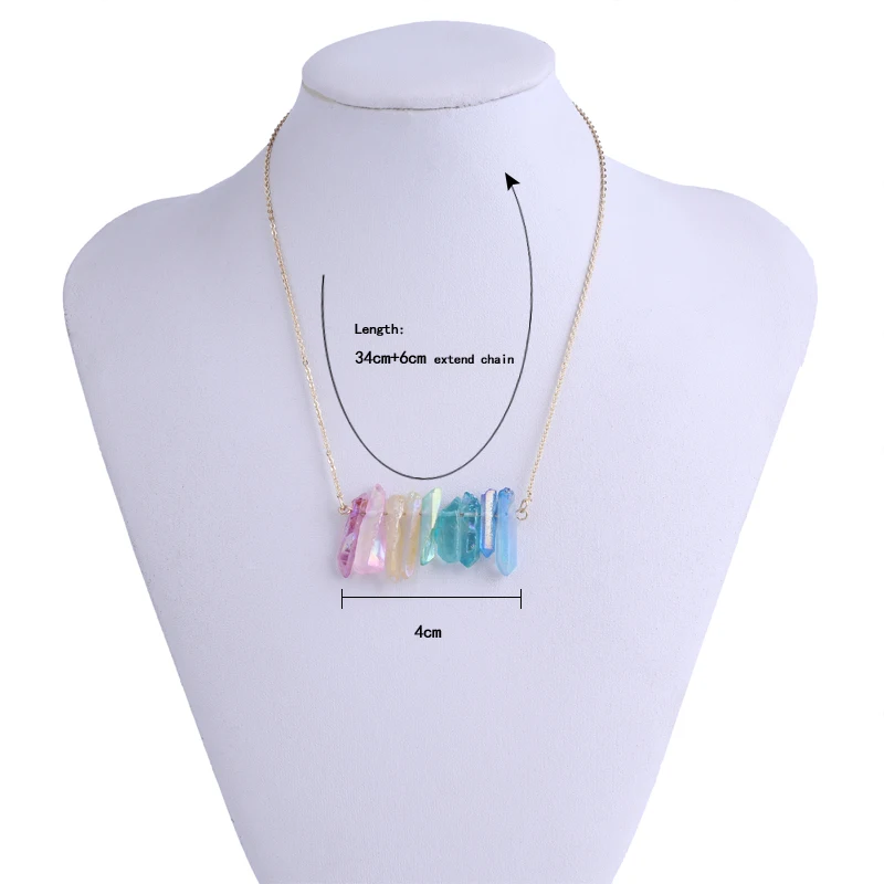 Ожерелье чокер Druzy Ice Quartz ожерелье из натурального камня разных цветов NKS010|fashion