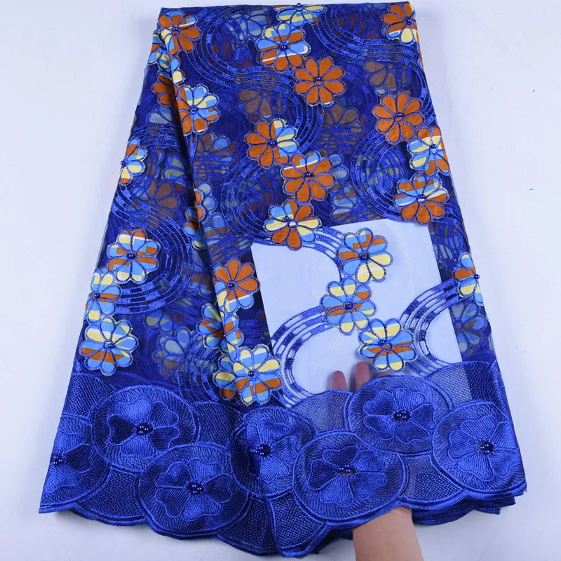 

Embroidered Lace Fabric With Beads High Quality French Tulle Lace For Party Fashion Nigeria Wedding Dress Lace Fabric A1005