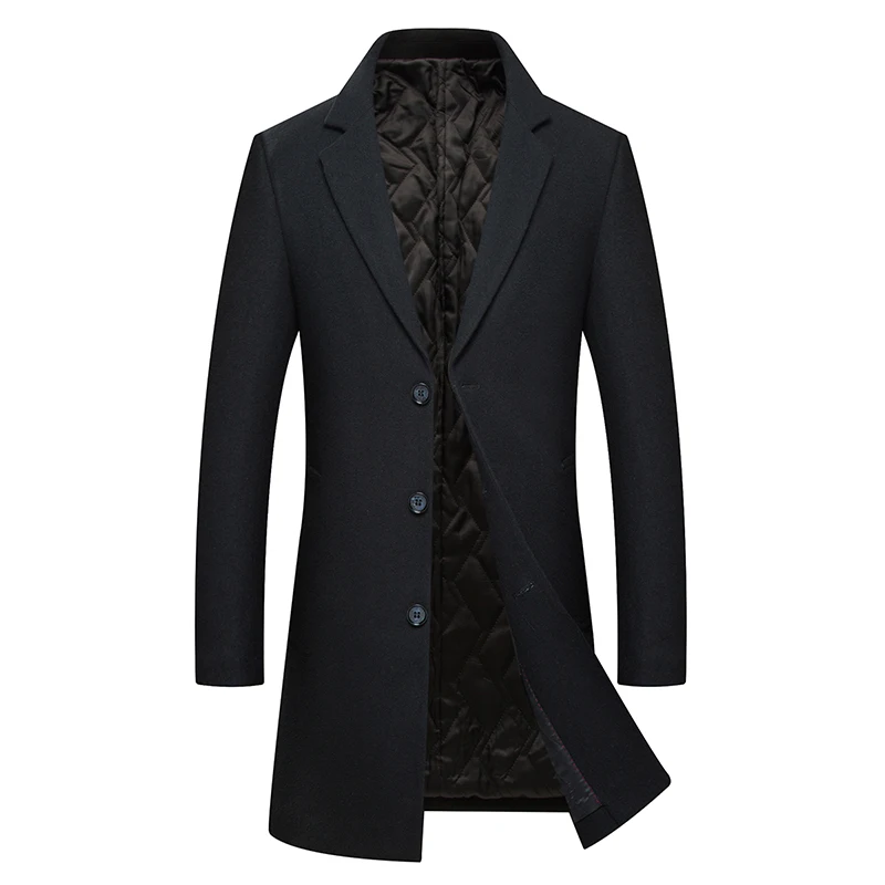 Мужская длинная кашемировая куртка YUNCLOS повседневное однобортное пальто с