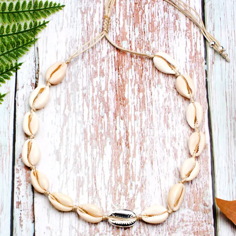 necklace 10 Богемное ожерелье-чокер в виде морской раковины для женщин, колье в виде раковины каури Vsco, летнее ожерелье для девушек, ювелирное изделие, колье для женщин - Окраска металла: necklace 10