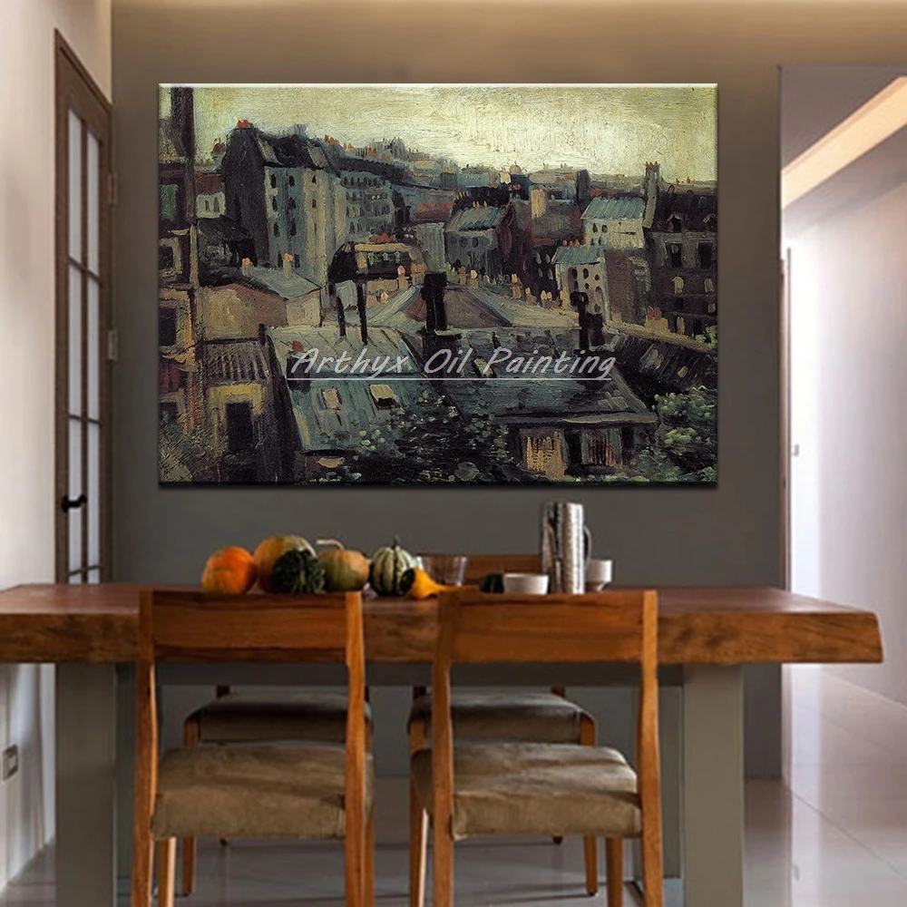 Картина Винсента Ван Гога крыши в Париже ручная работа картина маслом на холсте