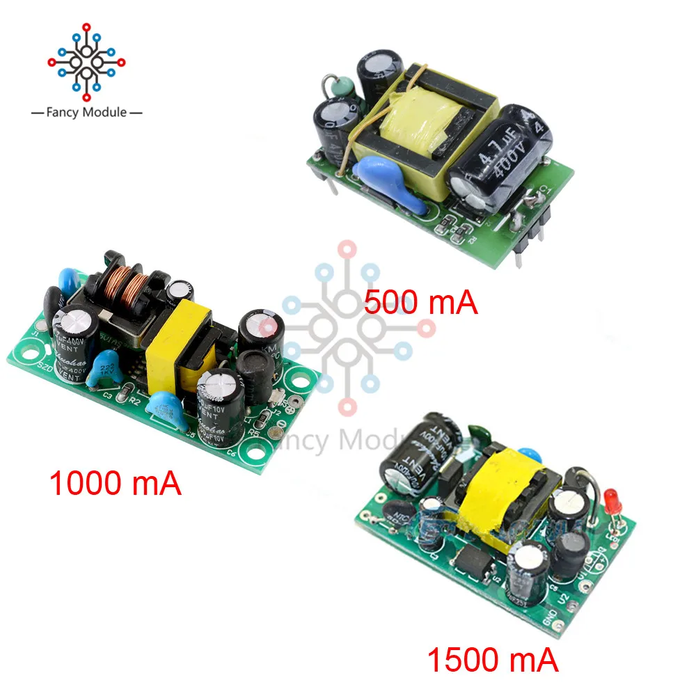 AC-DC 5V 1A 1.5A 500mA 1000mA блок питания понижающий преобразователь понижающий модуль трансформаторный переходник маленький размер