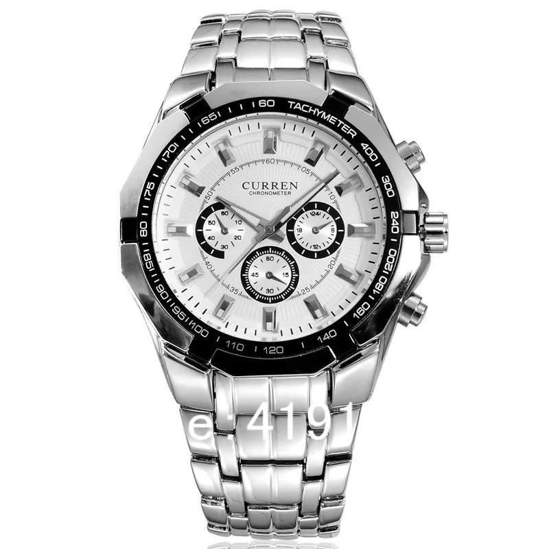 Curren Мужские кварцевые часы из нержавеющей стали военные повседневные спортивные