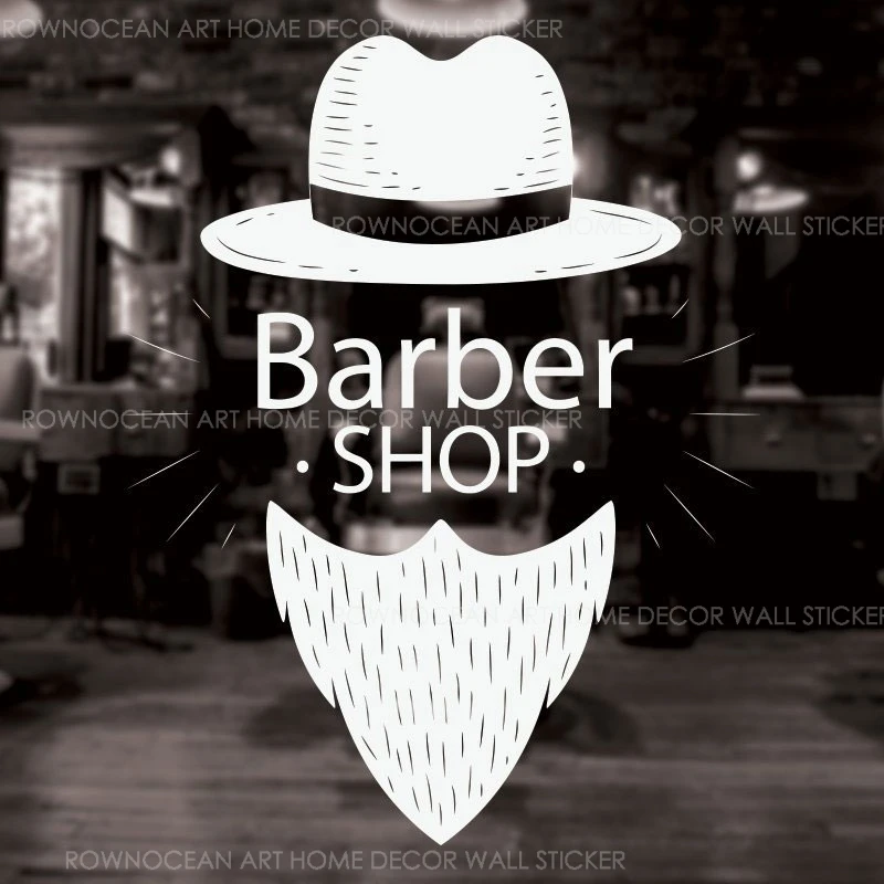 Горячие мужчины Barbershop знак стены стикеры s Фреска Парикмахерская логотип стикеры окна Наклейка Декор для парикмахерской съемный 3W12