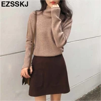 half high collar chic korean loose lazy autumn winter sweater soft bottoming sweater pullovers women female winter basic jumper