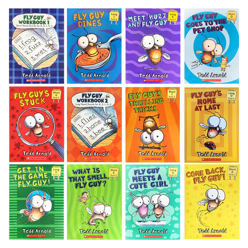12 книг/набор Fly Guy set Phonics английские книги для картин я могу читать детские