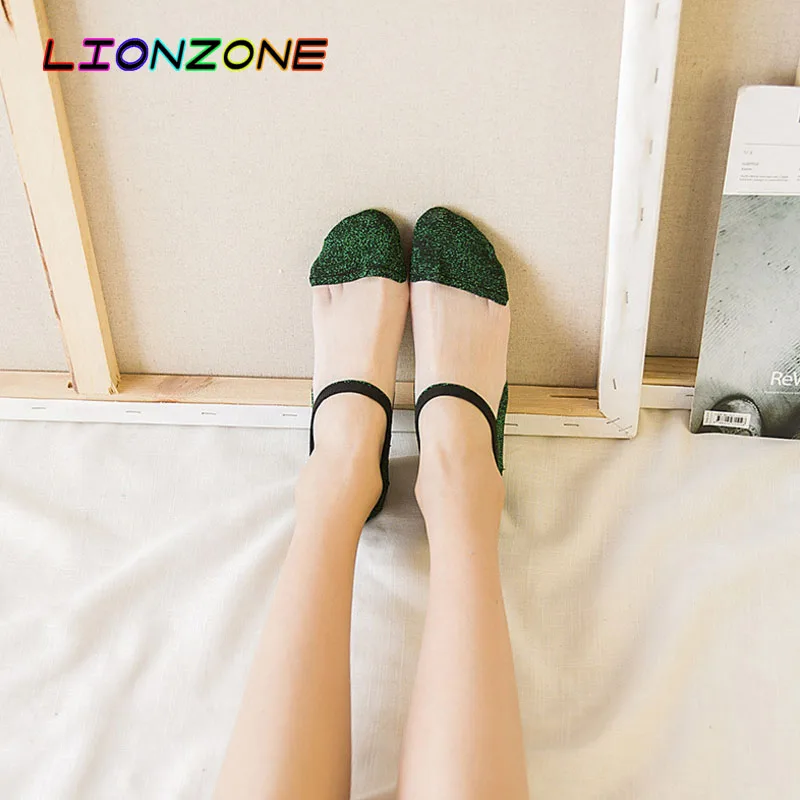 LIONZONE 5 пар/лот яркие шелковые носки из стекловолокна кавайные корейские модные