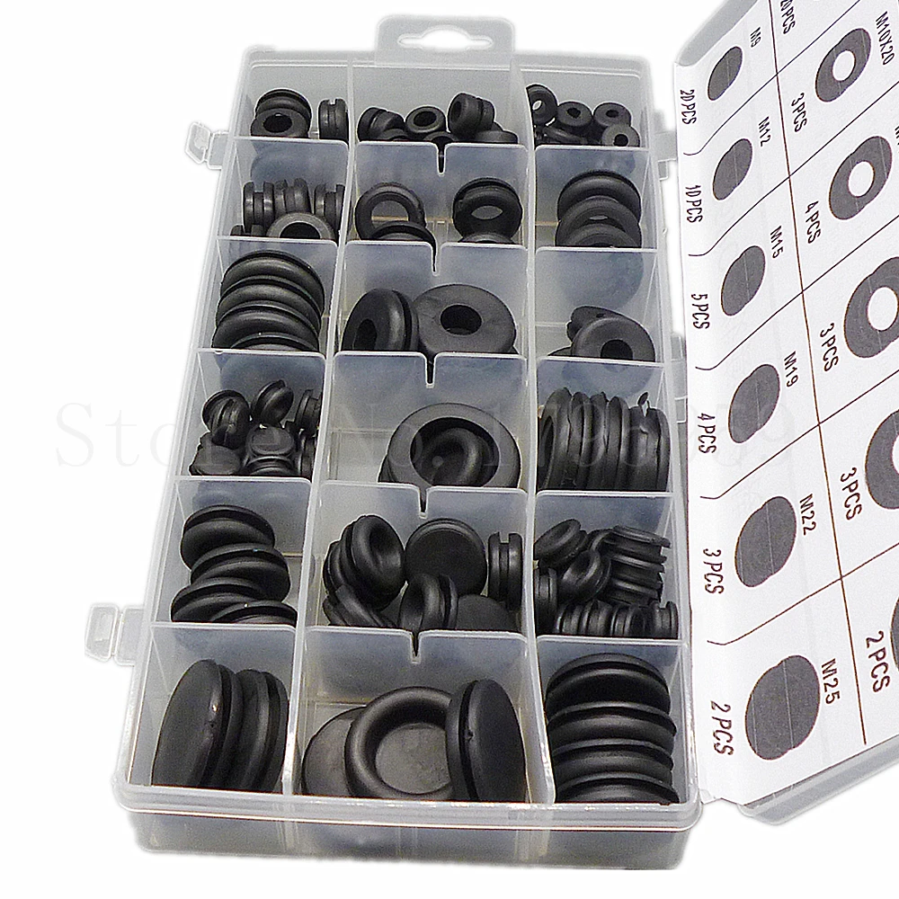 125 шт./компл. черное кольцо резиновые прокладки отверстие для брандмауэра вилка