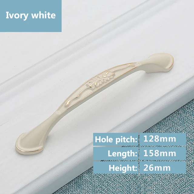 Ivory white 128mm KAK Европейский стиль ручки шкафа современные цвета слоновой кости белые ручки для выдвижного ящика дверные ручки к шкафу модная мебель ручки - Цвет: Ivory white 128mm