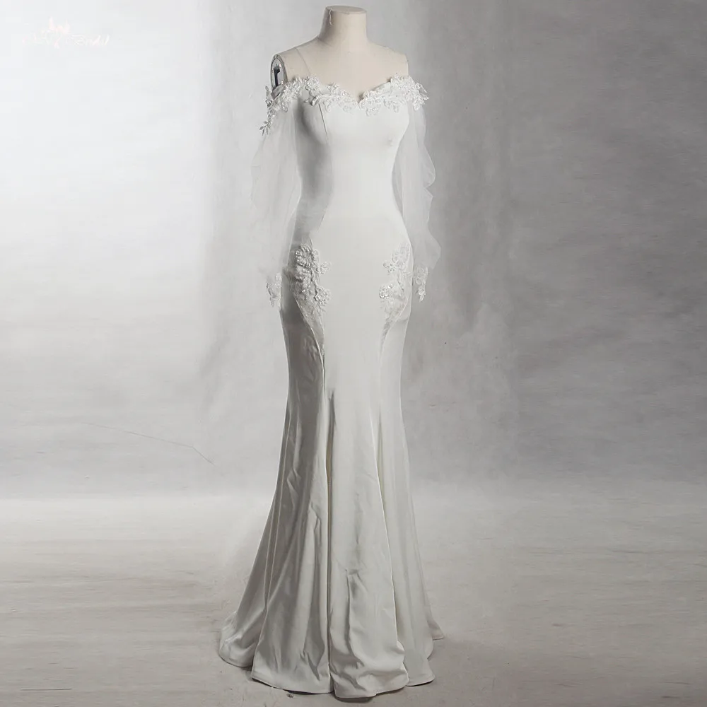RSW1410 Yiaibridal настоящая работа Италия атласное с открытыми плечами цвета слоновой