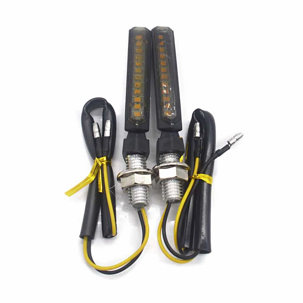 

2pcs 12 LED Motorcycle Turn Signal Lights Bendable Flashing Motorbike Indicator Blinker Moto Tail Lights Signal Lamp for Harley